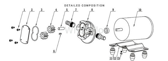 Whaleflo dc hydraulic gear oil pump 12V dc 14LPM 3M Psi for water and machinery/disel transfer pump/electric oil pump